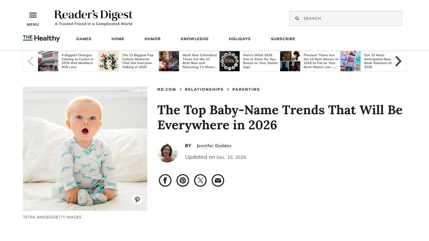 The Hottest Baby-Name Trends That Will Be Everywhere in 2026